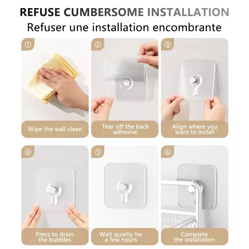 Heavy-Duty Self-Adhesive Wall Hooks for Frames, Posters, Photos, and Clocks - No Drilling Required