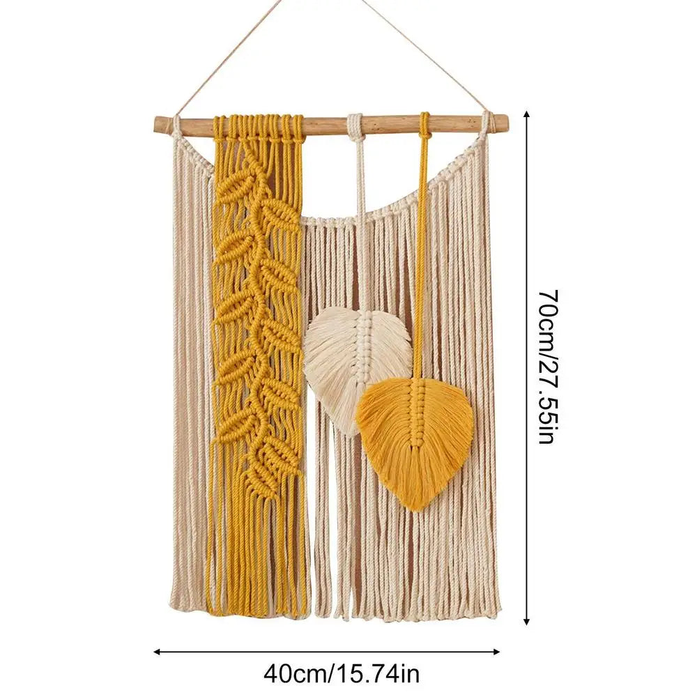 Hand-Woven Bohemian Macrame Wall Tapestry - Elegant Colorful Wall Hanging Decor