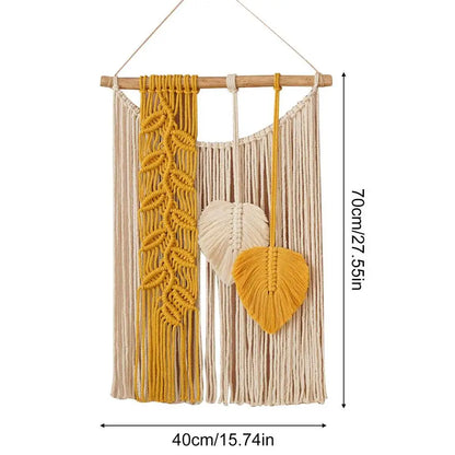 Hand-Woven Bohemian Macrame Wall Tapestry - Elegant Colorful Wall Hanging Decor