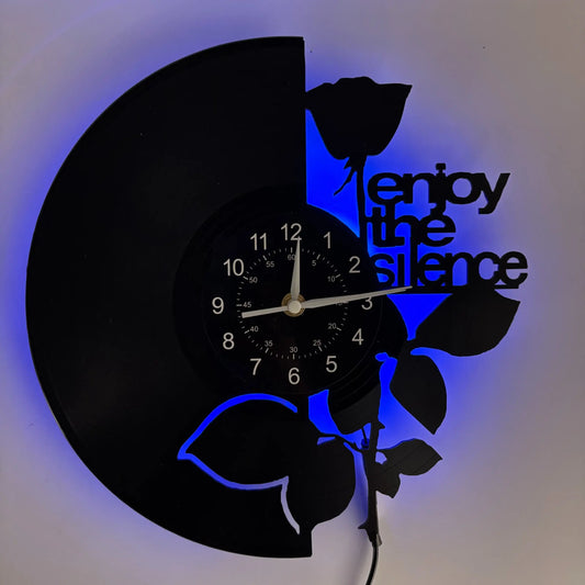 Rose-Shaped LED Vinyl Wall Clock - Modern Floral Design, Silent Operation, Ideal for Home Decor and Gift Giving