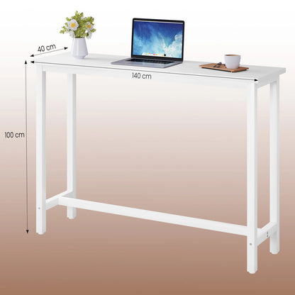 Metal Kitchen Bar Table with Footrest - Versatile Breakfast, Dining, and Coffee Table for Living Room and Entryway