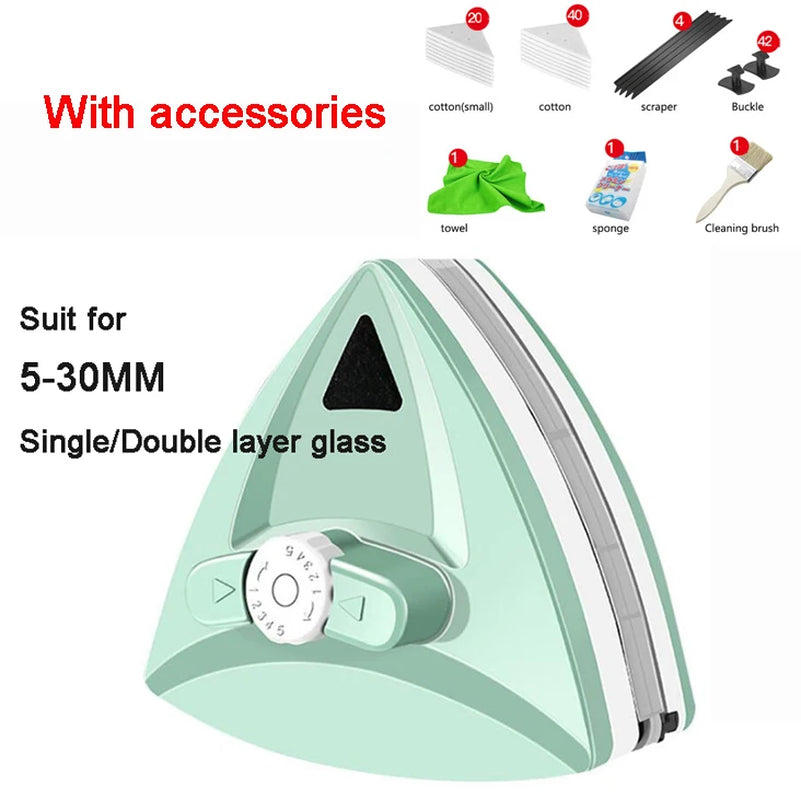 Magnetic Double-Sided Window Cleaning Brush for Household Glass Care