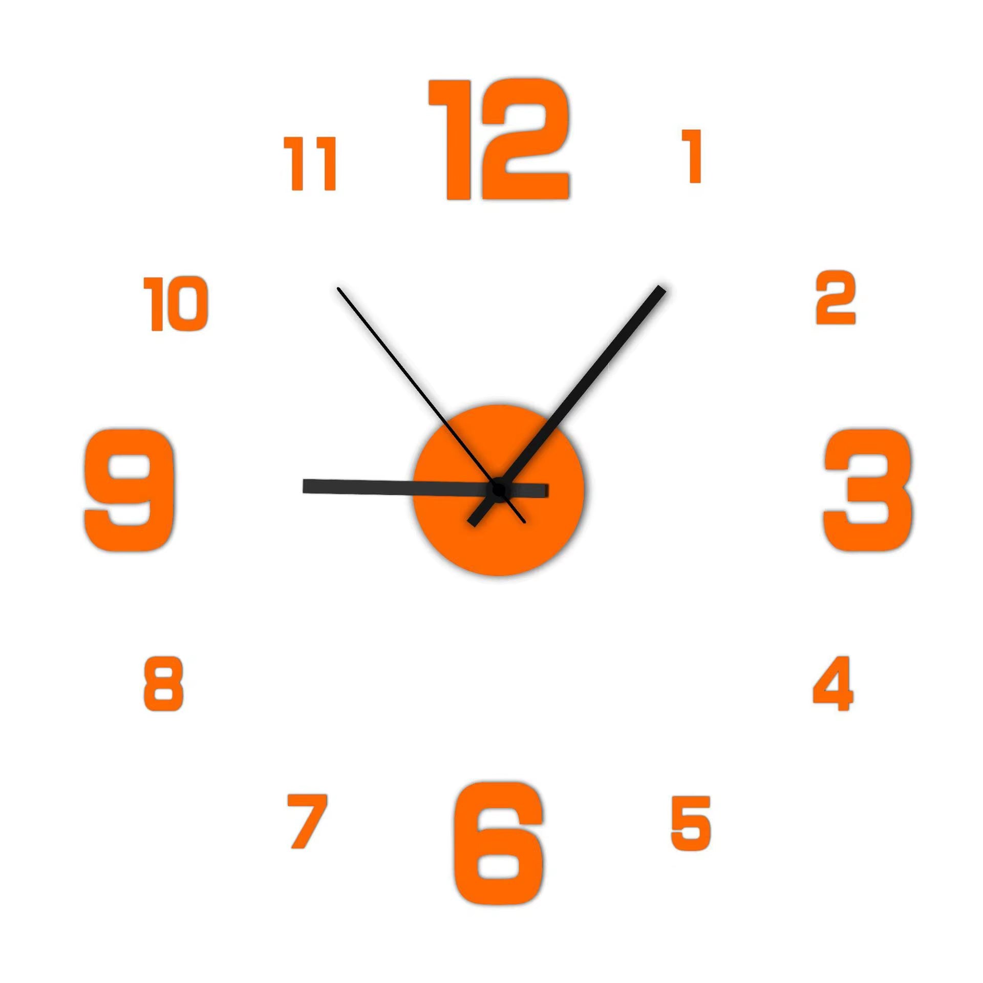 Frameless DIY Wall Clock Decal - Silent Home Decor for Living Room and Office