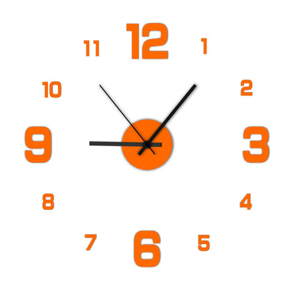 Frameless DIY Wall Clock Decal - Silent Home Decor for Living Room and Office
