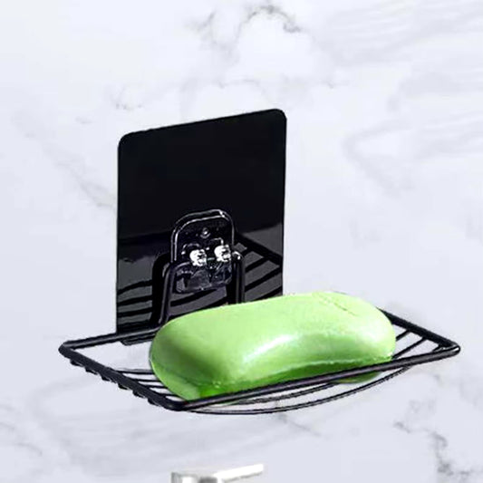 Single Layer Stainless Steel Soap Rack - Punch-Free Wall-Mounted Drainage Shelf with Sucker for Bathroom
