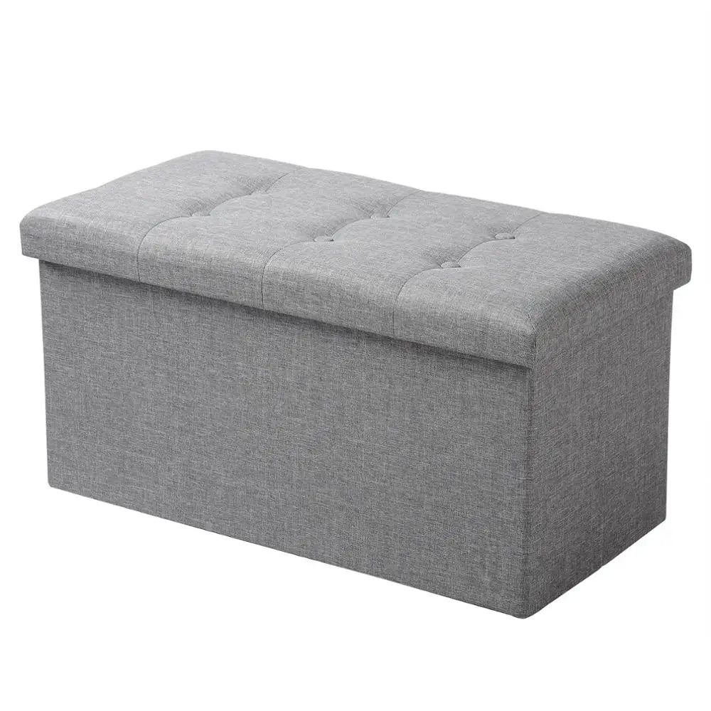 Multifunctional Upholstered Storage Ottoman with Removable Lid and Folding Design