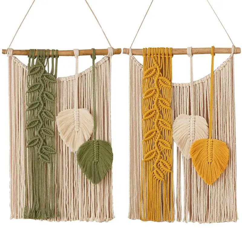 Hand-Woven Bohemian Macrame Wall Tapestry - Elegant Colorful Wall Hanging Decor