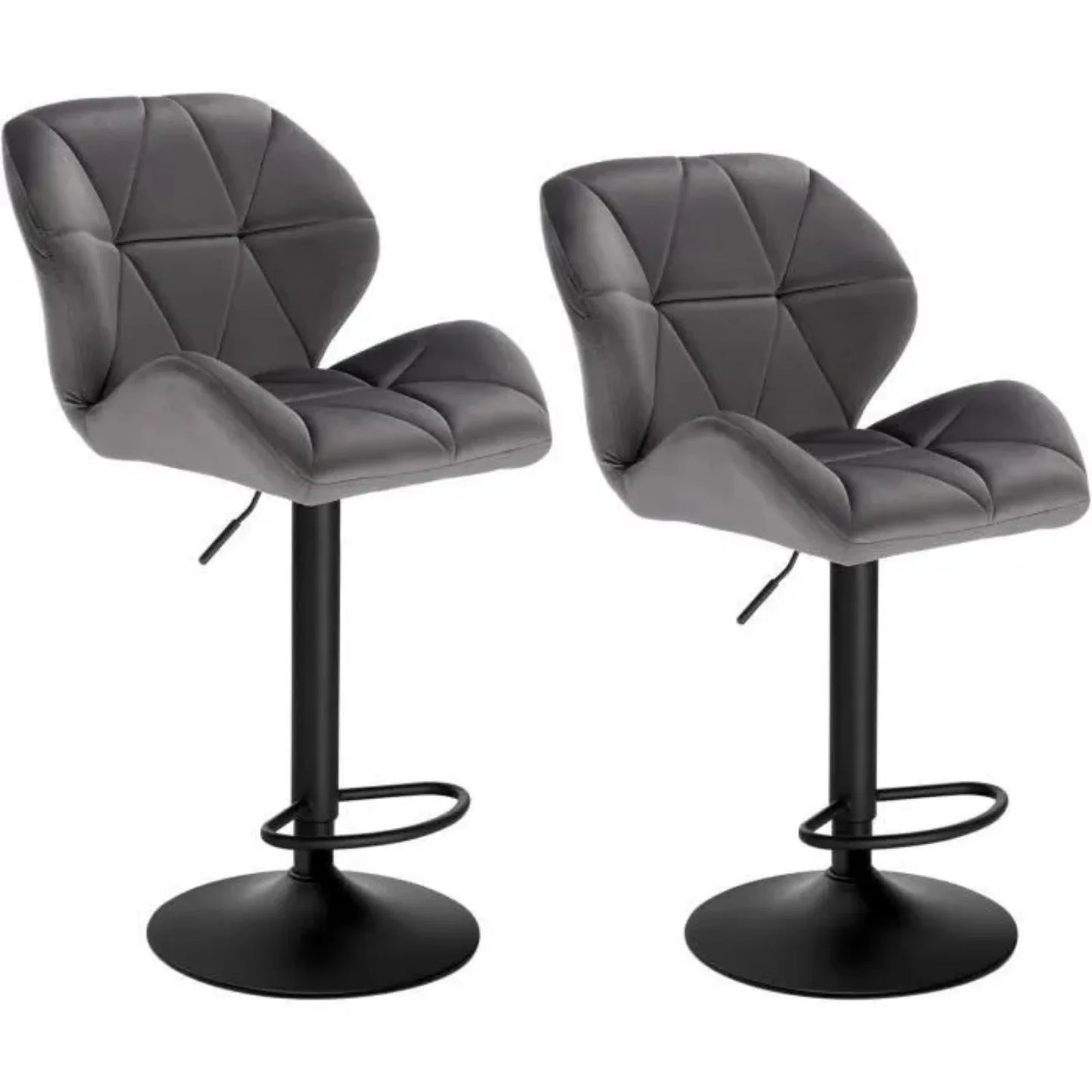 WOLTU Set of 2 Adjustable Swivel Bar Stools with Gas Lift and Steel Footrest for Kitchen Island and Dining Areas