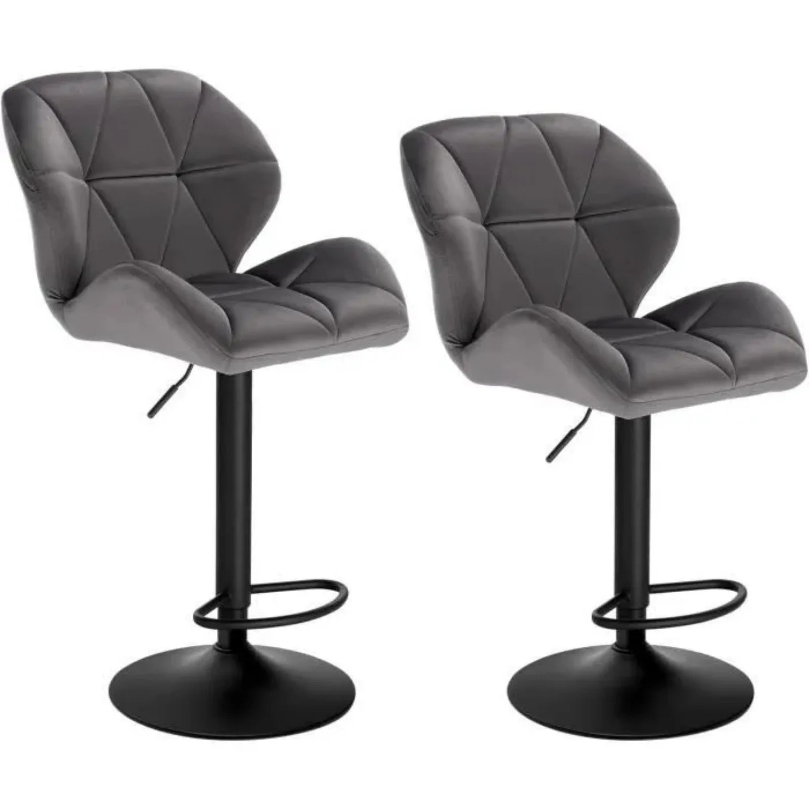WOLTU Set of 2 Adjustable Swivel Bar Stools with Gas Lift and Steel Footrest for Kitchen Island and Dining Areas