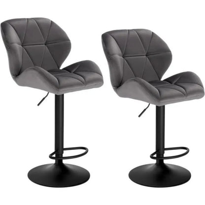 WOLTU Set of 2 Adjustable Swivel Bar Stools with Gas Lift and Steel Footrest for Kitchen Island and Dining Areas