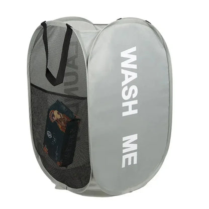 Mesh Pop-Up Laundry Basket - Foldable Large Capacity Storage Solution for Dirty Clothes