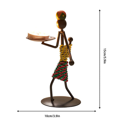 Metal Candle Holder - Elegant African-Inspired Decorative Chandlesticks for Weddings and Home Décor Centerpieces