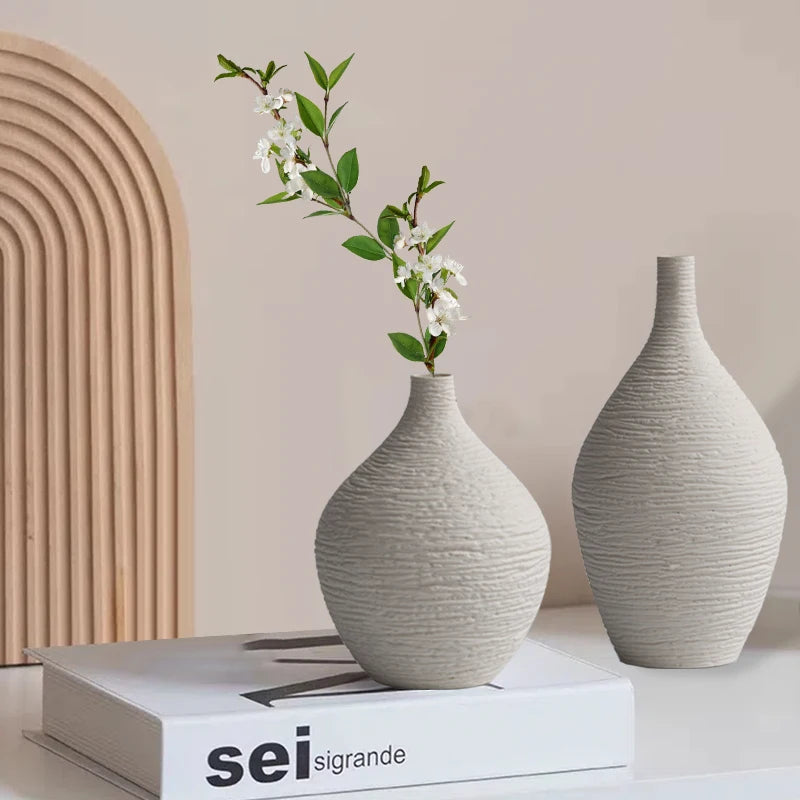 Ceramic Vase Decoration - Nordic Luxury Narrow Mouth Flower Pot for Home and Office Interior Decor