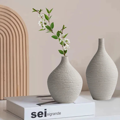 Ceramic Vase Decoration - Nordic Luxury Narrow Mouth Flower Pot for Home and Office Interior Decor