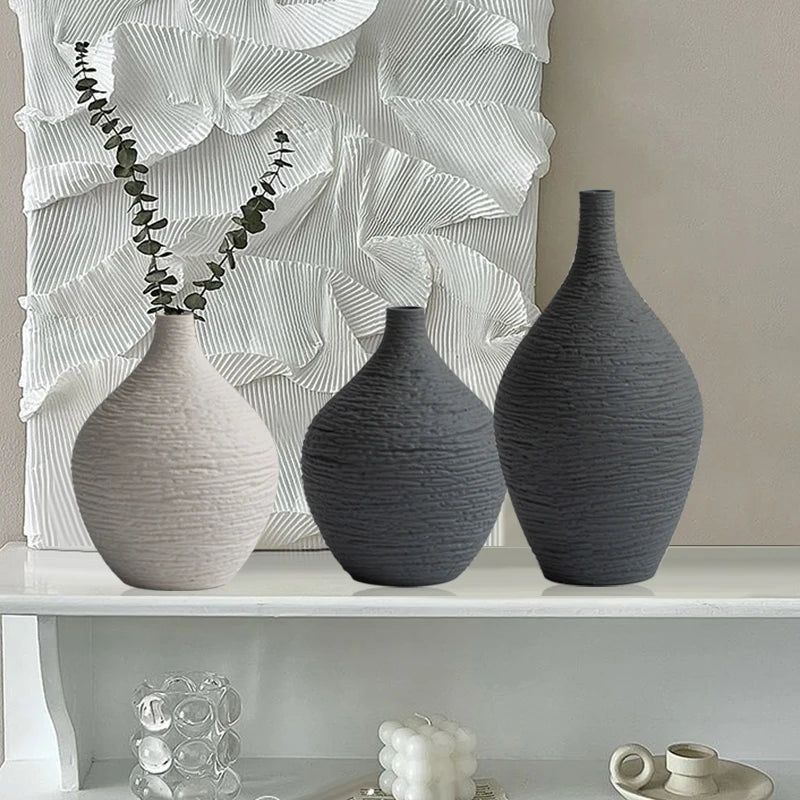 Ceramic Vase Decoration - Nordic Luxury Narrow Mouth Flower Pot for Home and Office Interior Decor