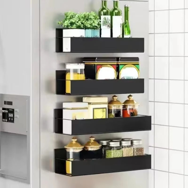 Set of 2 Magnetic Storage Shelves for Kitchen and Laundry Appliances, Versatile Hanging Storage Solution