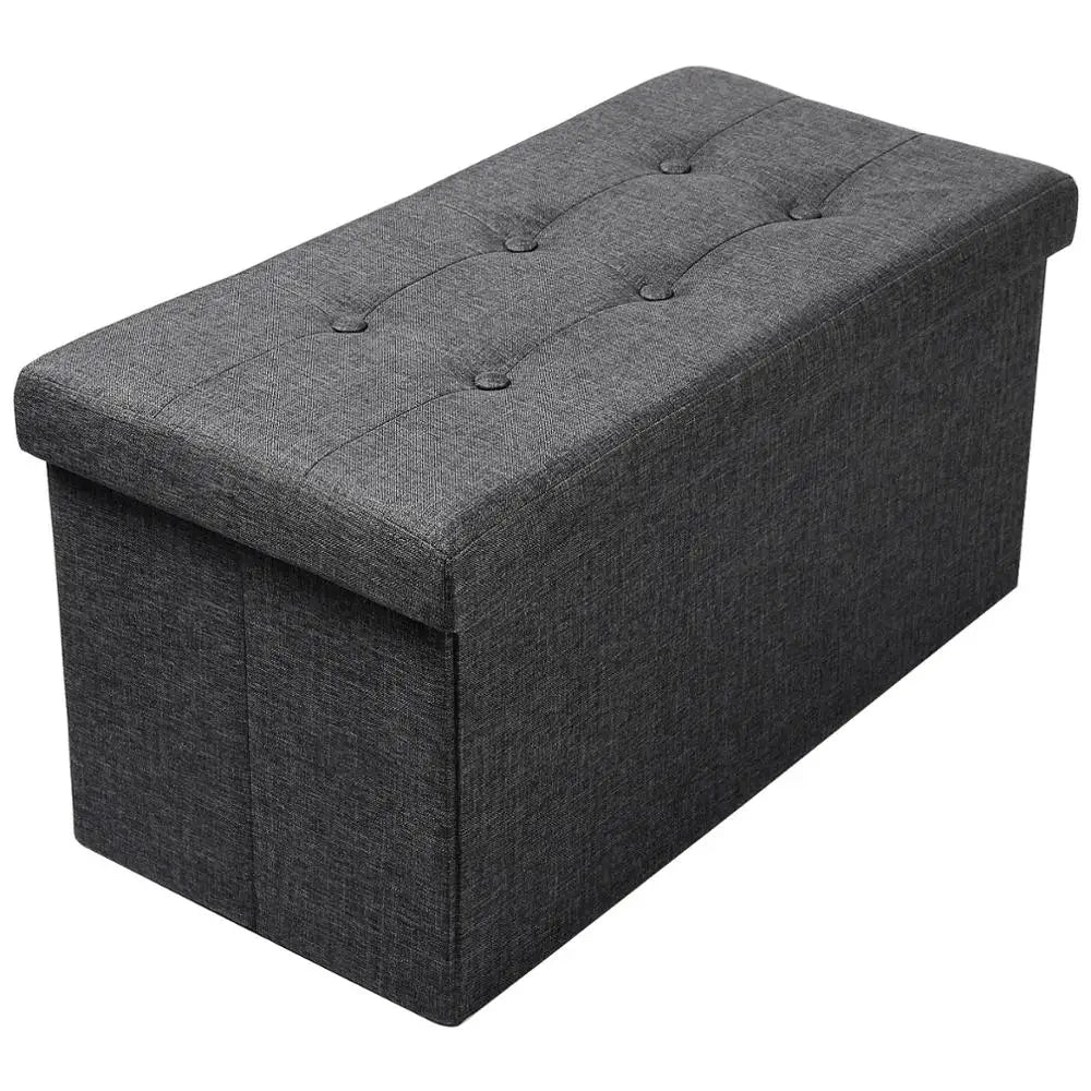 Multifunctional Upholstered Storage Ottoman with Removable Lid and Folding Design