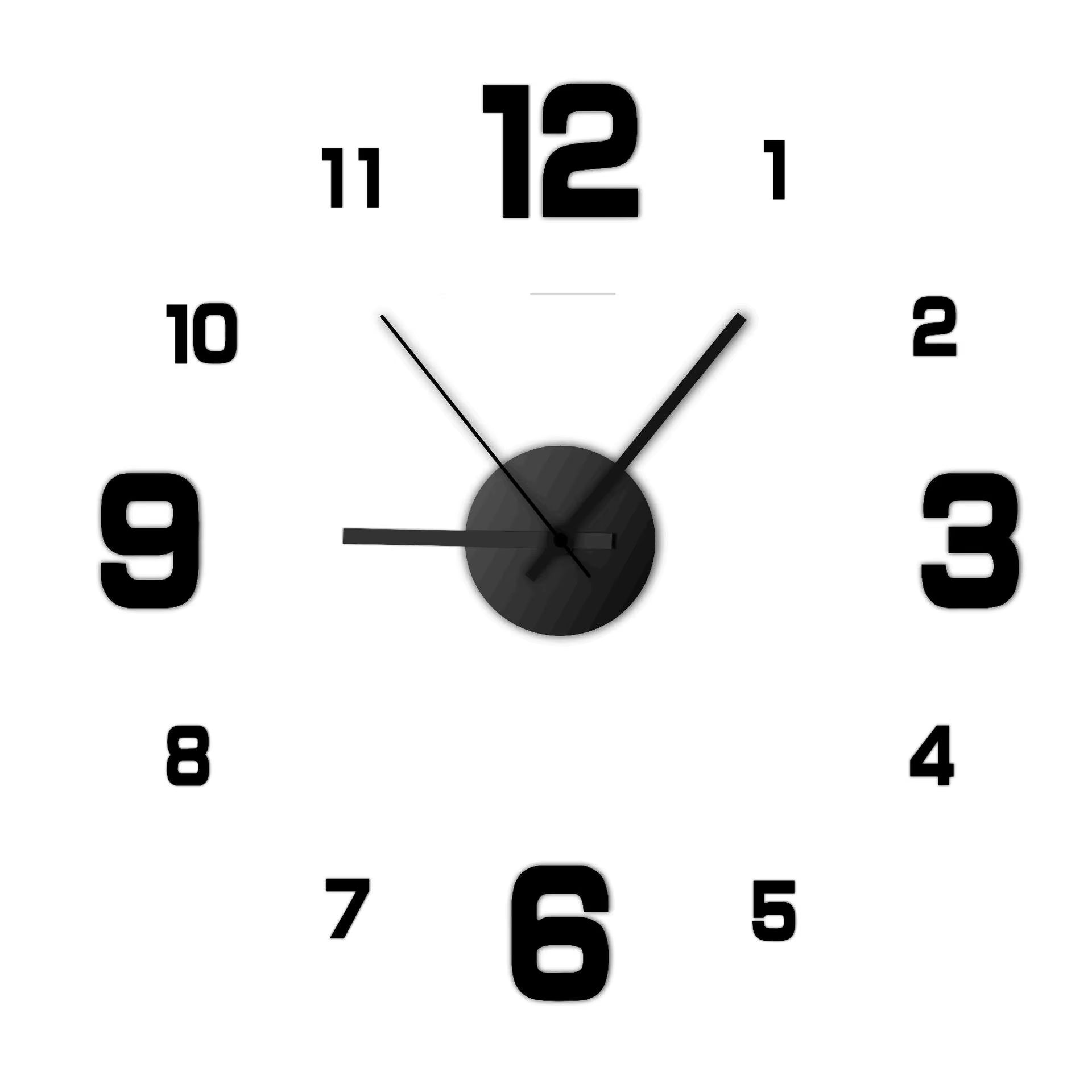 Frameless DIY Wall Clock Decal - Silent Home Decor for Living Room and Office