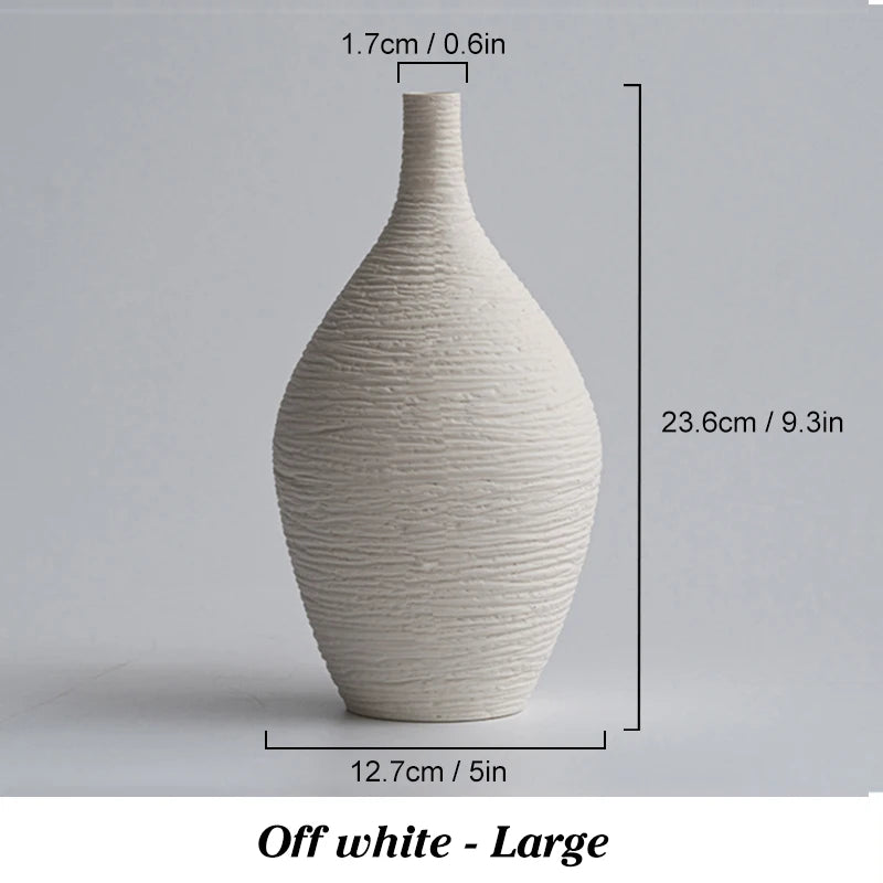 Ceramic Vase Decoration - Nordic Luxury Narrow Mouth Flower Pot for Home and Office Interior Decor