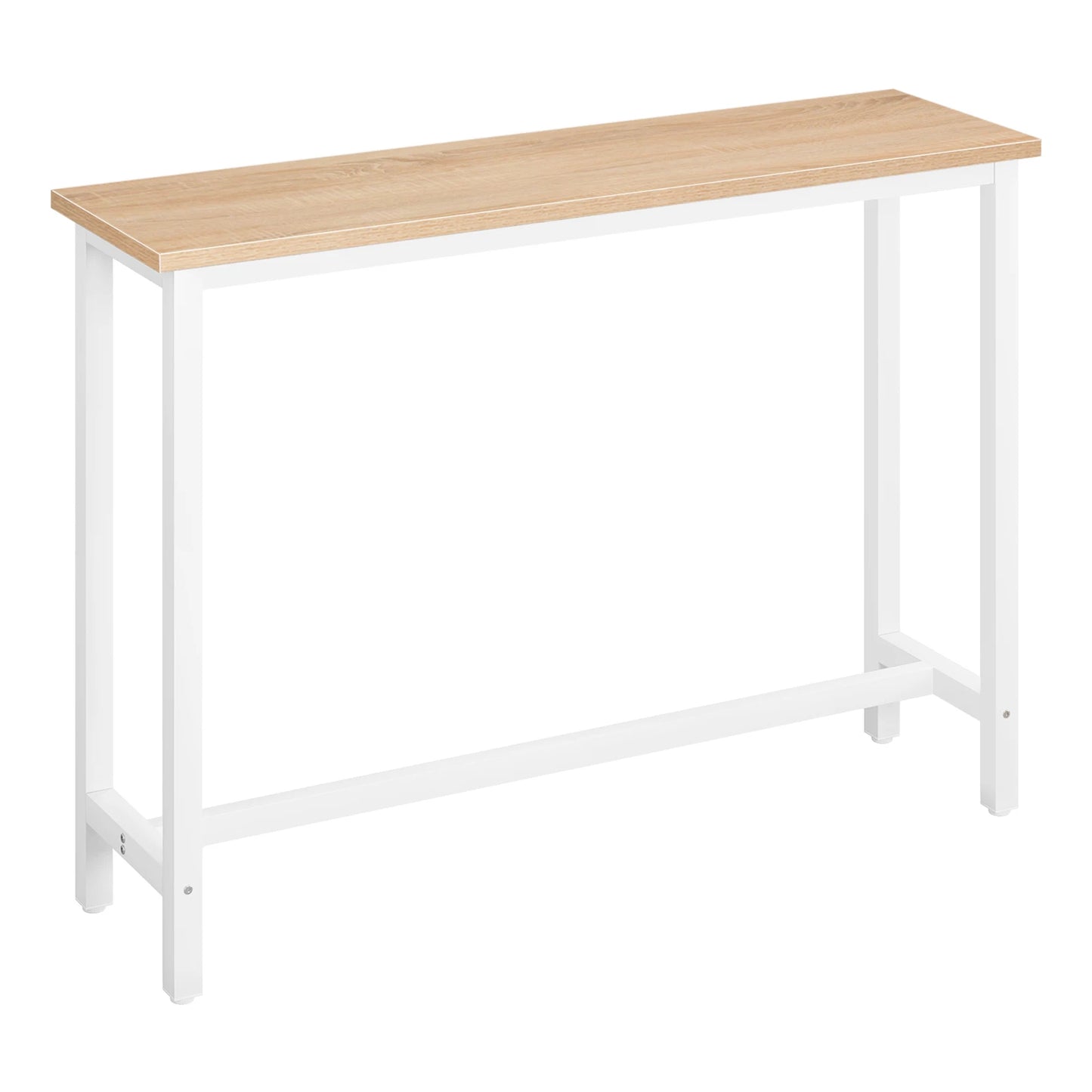 Metal Kitchen Bar Table with Footrest - Versatile Breakfast, Dining, and Coffee Table for Living Room and Entryway
