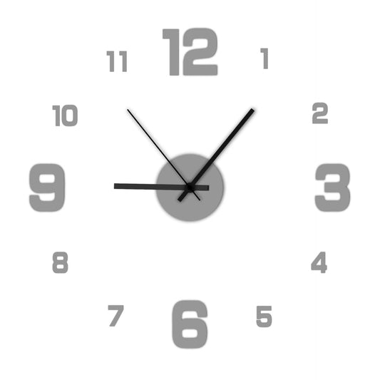 Frameless DIY Wall Clock Decal - Silent Home Decor for Living Room and Office