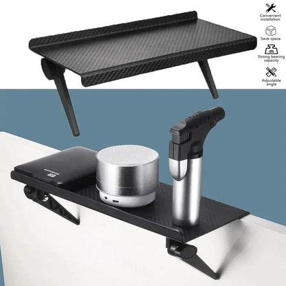 Single Unit Wireless Router and Set-Top Box Storage Rack for Computer and TV Screens - No Perforation Design