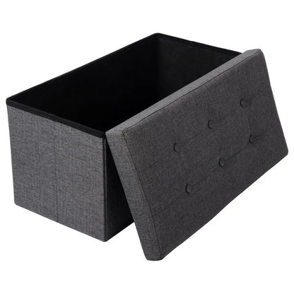Multifunctional Upholstered Storage Ottoman with Removable Lid and Folding Design