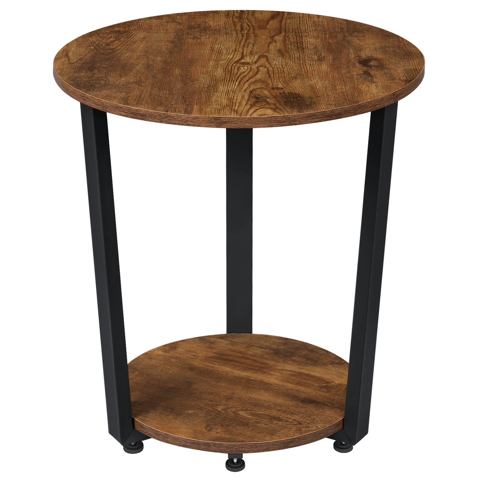 Modern Round Coffee Table with Dual Shelves - Versatile Sofa and Bedside Table for Living Room and Bedroom