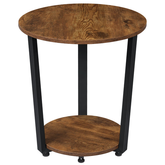 Modern Round Coffee Table with Dual Shelves - Versatile Sofa and Bedside Table for Living Room and Bedroom