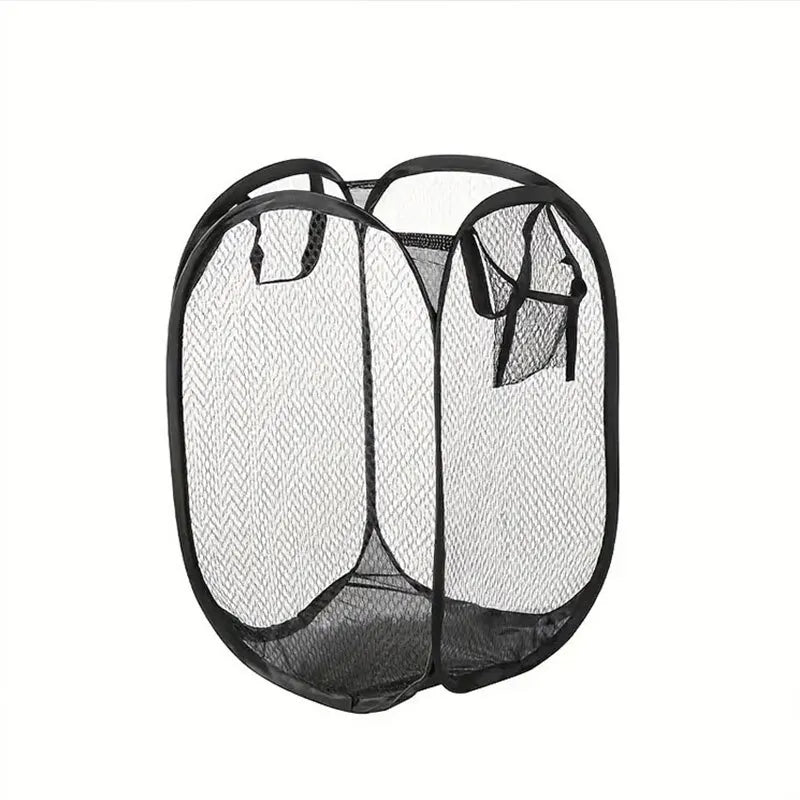 Mesh Pop-Up Laundry Basket - Foldable Large Capacity Storage Solution for Dirty Clothes