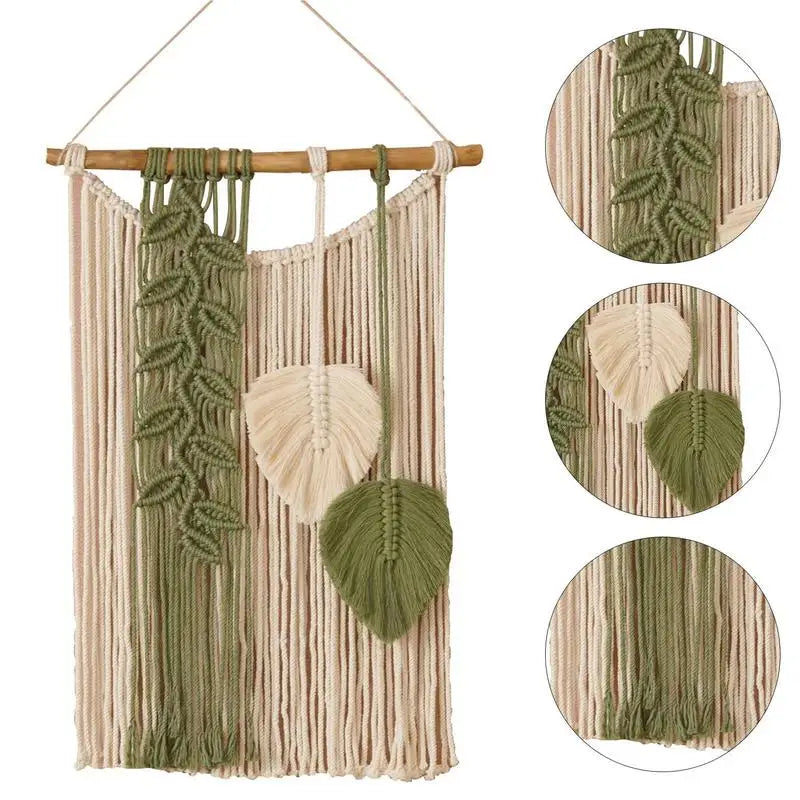 Hand-Woven Bohemian Macrame Wall Tapestry - Elegant Colorful Wall Hanging Decor