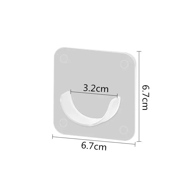 Telescopic Pole Support Sticker - Nail-Free Adjustable Rod Holder with Crossbar Wall Hooks and Fixing Bracket (2/6/8 Pieces)