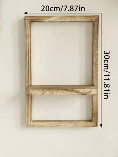 Rustic Wooden Floating Display Shelves for Wall Storage in Bedroom, Kitchen, and Bathroom
