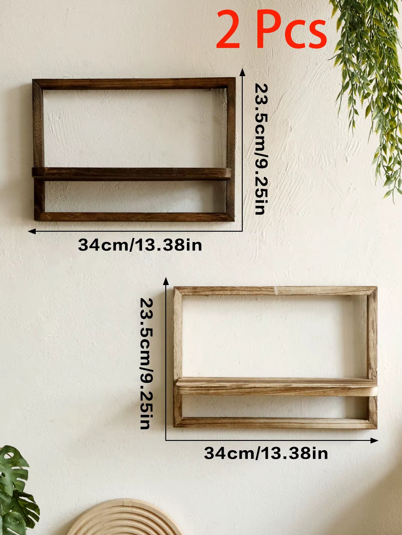 Rustic Wooden Floating Display Shelves for Wall Storage in Bedroom, Kitchen, and Bathroom