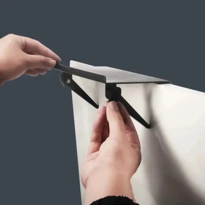 Single Unit Wireless Router and Set-Top Box Storage Rack for Computer and TV Screens - No Perforation Design