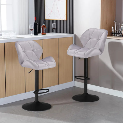 WOLTU Set of 2 Adjustable Swivel Bar Stools with Gas Lift and Steel Footrest for Kitchen Island and Dining Areas