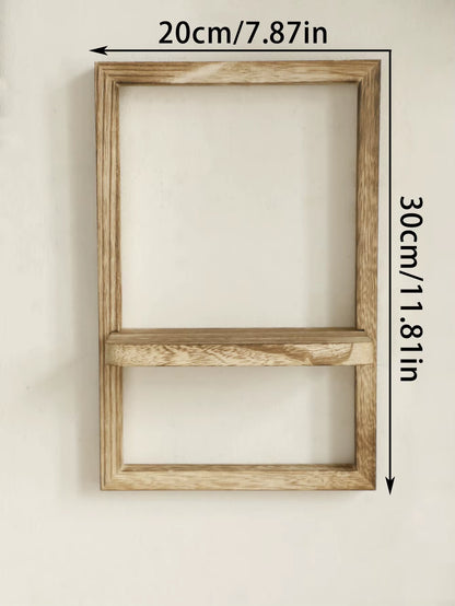 Rustic Wooden Floating Display Shelves for Wall Storage in Bedroom, Kitchen, and Bathroom