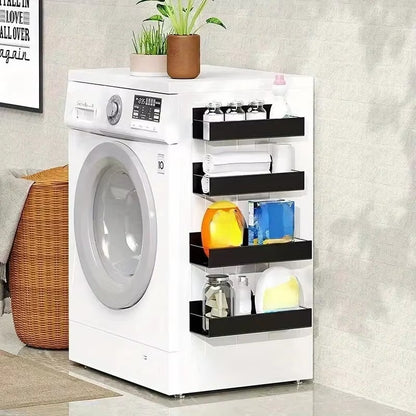 Set of 2 Magnetic Storage Shelves for Kitchen and Laundry Appliances, Versatile Hanging Storage Solution
