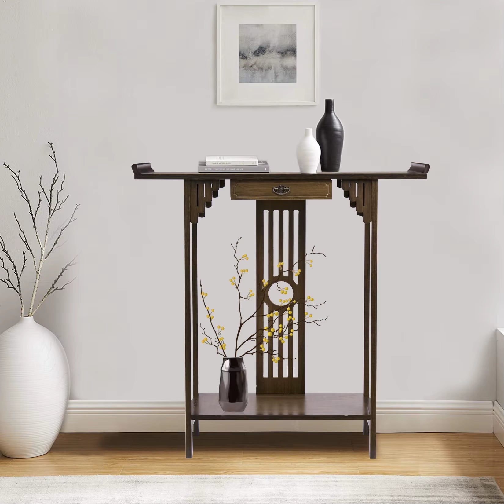 32-Inch Rustic Console Table - Accent Sofa Table for Living Room and Hallway Entryway