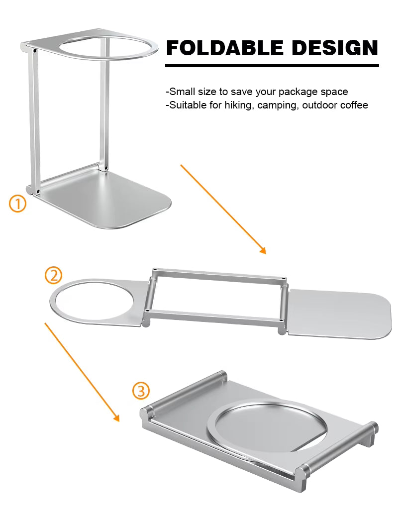 Foldable Aluminum Alloy Coffee Drip Holder Support Stand for Portable Espresso Machines