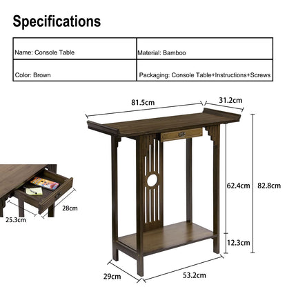 32-Inch Rustic Console Table - Accent Sofa Table for Living Room and Hallway Entryway