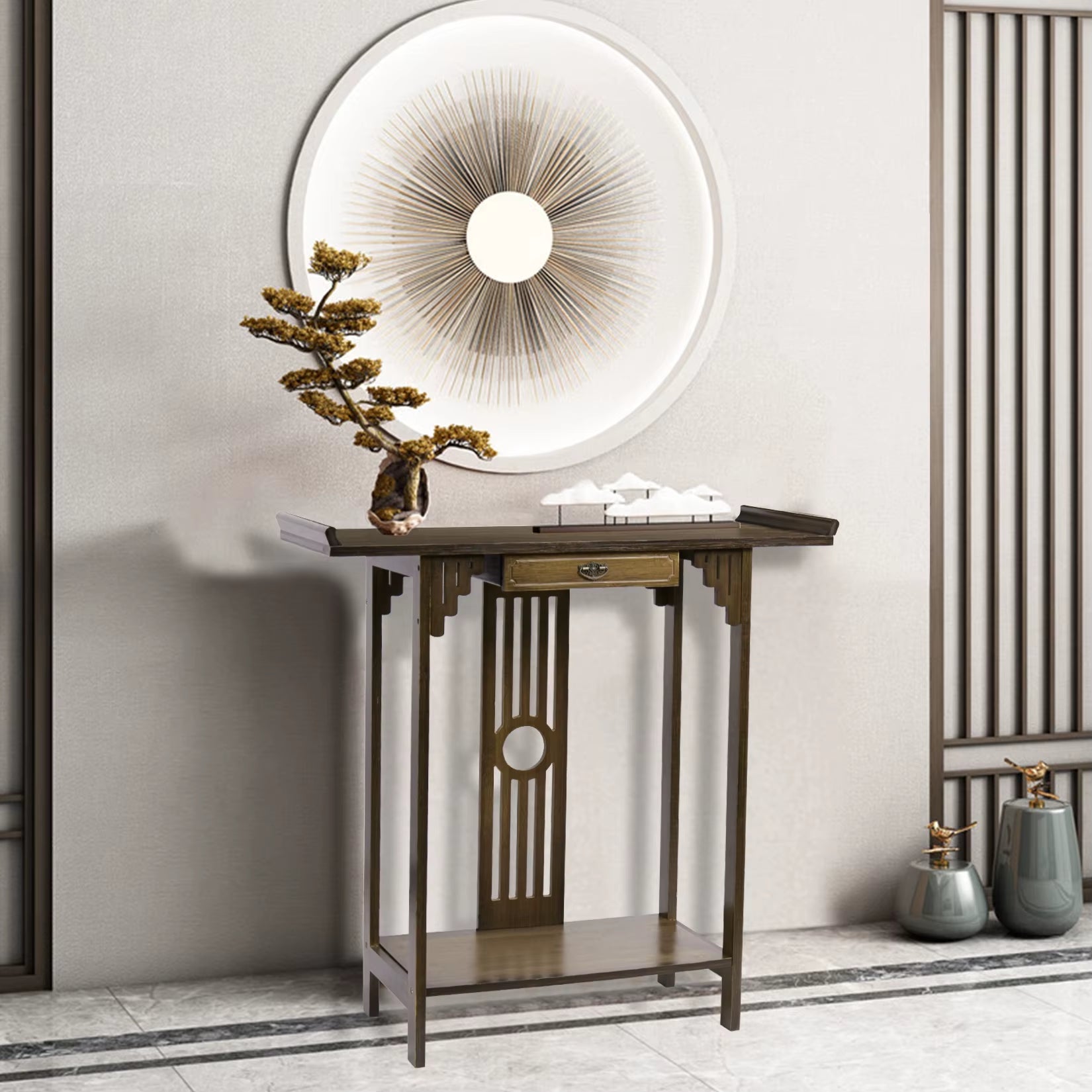 32-Inch Rustic Console Table - Accent Sofa Table for Living Room and Hallway Entryway