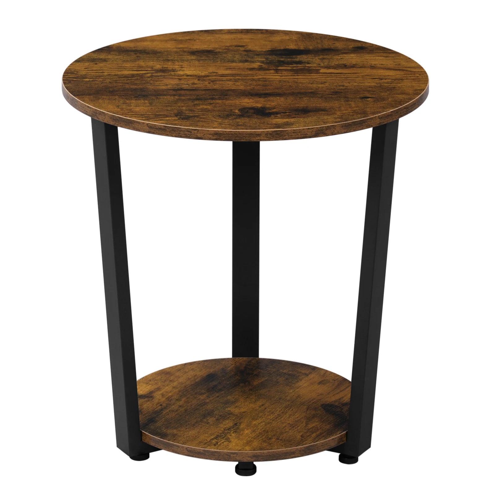 Modern Round Coffee Table with Dual Shelves - Versatile Sofa and Bedside Table for Living Room and Bedroom