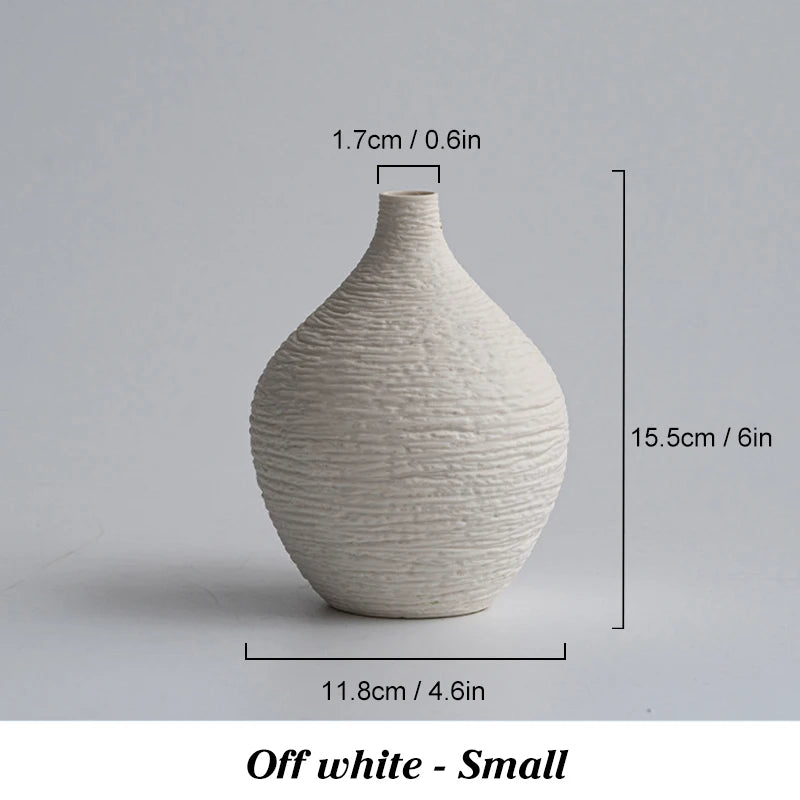 Ceramic Vase Decoration - Nordic Luxury Narrow Mouth Flower Pot for Home and Office Interior Decor