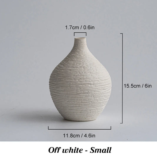 Ceramic Vase Decoration - Nordic Luxury Narrow Mouth Flower Pot for Home and Office Interior Decor