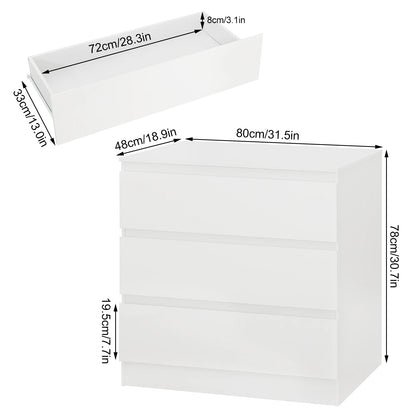 WOLTU 3-Drawer Storage Cabinet - Versatile Wardrobe Sideboard for Bedroom, Living Room, and Study