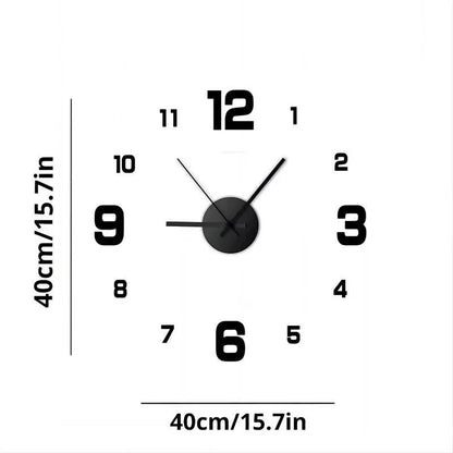 Frameless DIY Wall Clock Decal - Silent Home Decor for Living Room and Office