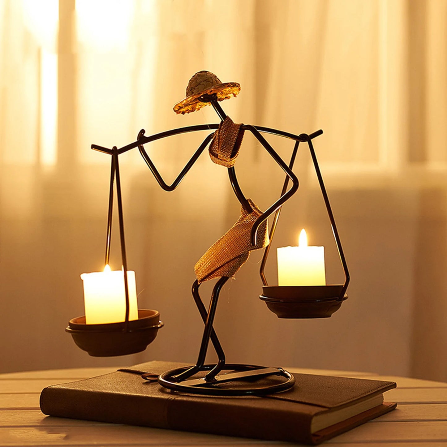 Metal Candle Holder - Elegant African-Inspired Decorative Chandlesticks for Weddings and Home Décor Centerpieces