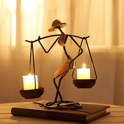 Metal Candle Holder - Elegant African-Inspired Decorative Chandlesticks for Weddings and Home Décor Centerpieces