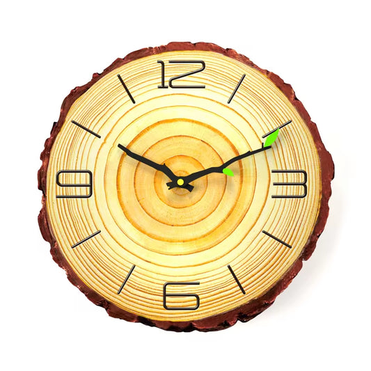 Elegant Vintage Wooden Wall Clock - Modern Rustic Design for Home, Office, and Cafe Decor